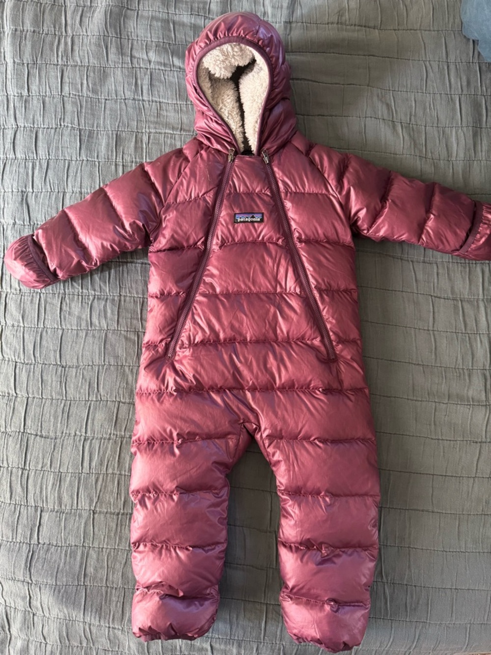 Patagonia Infant Bunting in Dusty Mauve and Cream